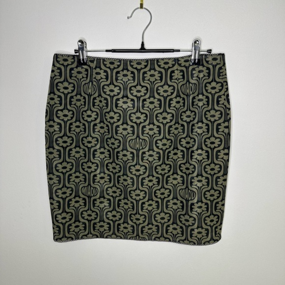 Miaou Olive and Black Geometric Mini Skirt